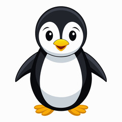 penguin on a white vector illustration