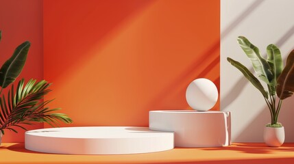 Table With Plant and Vase