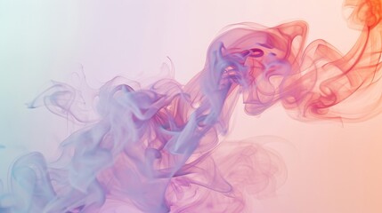 A colorful, swirling smokey background with a pink, blue, and orange hue