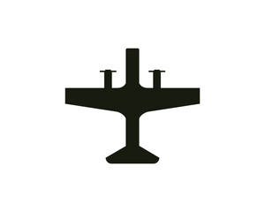 Plane icon. Airport sign. Black airplane silhouette