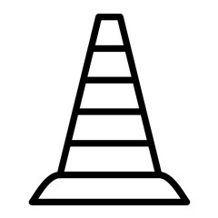 Construction cone vector icon style