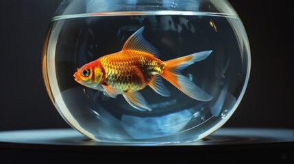 Serene aquatic still life with goldfish in a bowl for home decor and nature themes