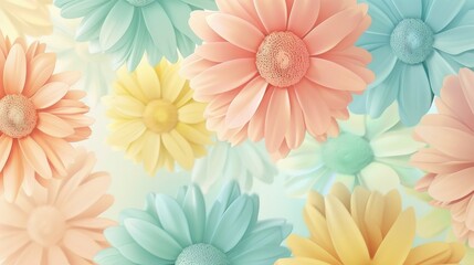 Obraz premium A colorful bouquet of flowers with a blue background