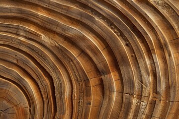 Close-up image capturing the intricate pattern of tree rings, showcasing the detailed lines and natural beauty of wood, perfect for backgrounds and educational materials on growth and age in trees