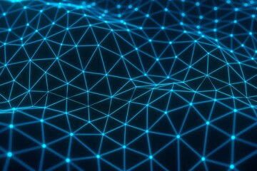 Wavy abstract blue network background