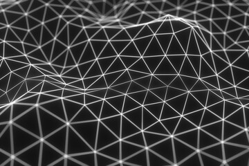 Wavy abstract white network background