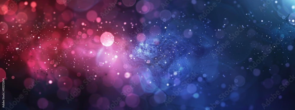 Poster stunning. wide-format image featuring abstract bokeh lights against a cosmic background. resembling 