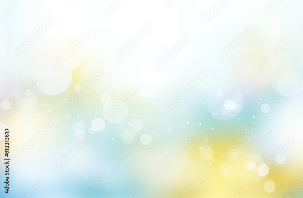 Poster high-resolution image featuring a gentle bokeh effect with soft pastel blues and yellows, ideal for 