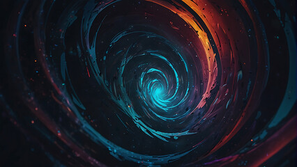abstract futuristic digital art background. hyperspace concept. swirling vortex design