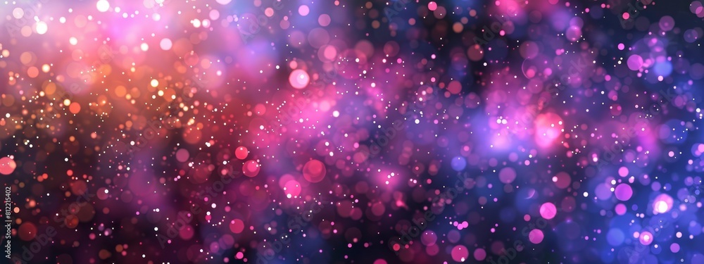Poster mesmerizing abstract bokeh background with vibrant pink and violet sparkles, suitable for festive oc