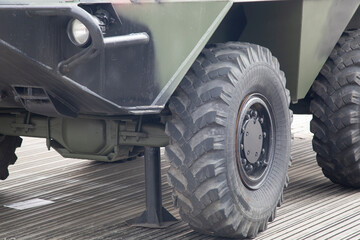 Ukrainian military equipment in the city.