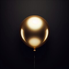  The balloon is gold and shiny.