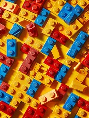 Naklejka premium Bricks Transformed into Vibrant Tattoo Design Canvas