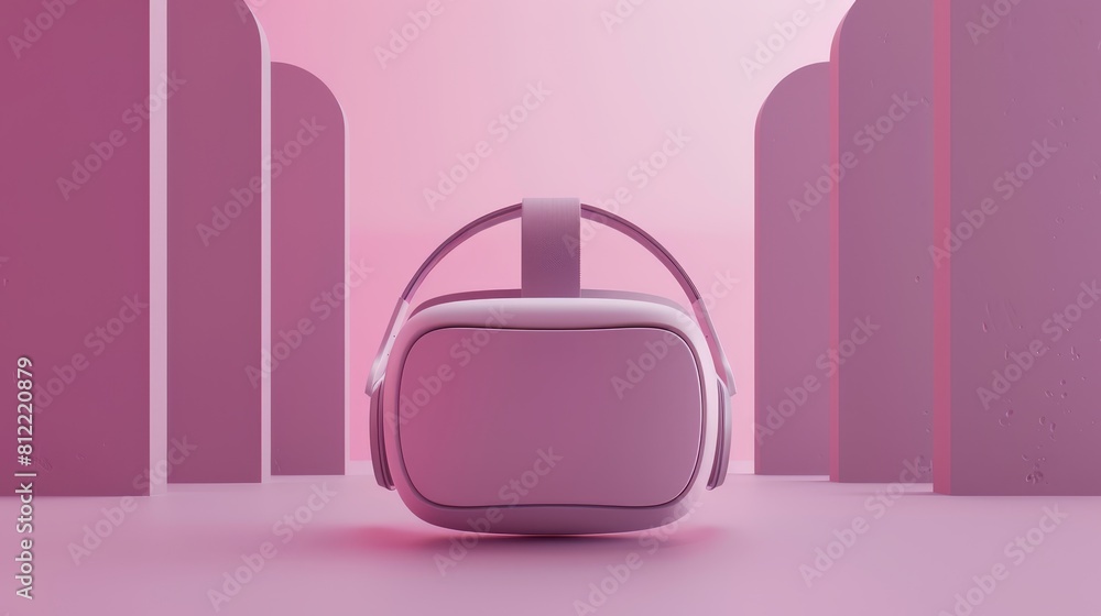 Poster virtual reality flat design side view immersive tech theme water color triadic color scheme