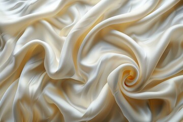 Fototapeta premium An image showcasing the intricate swirls and textures of white silk fabric, conveying a sense of sophistication and fines
