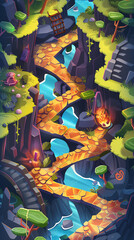 map level progression mobile game art