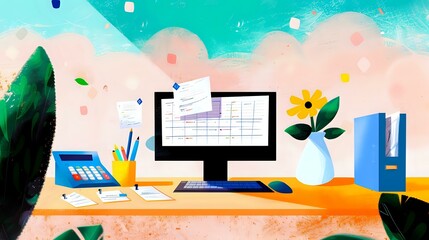 Busy Billing Clerk Ensuring Accuracy in Financial Transactions