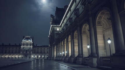 Fototapeta premium Louvre Paris France In a mystical atmosphere Under_005