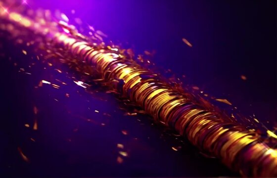 Digital growth arrows up gold technology motion