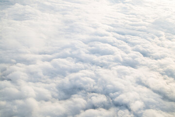 The wing of the aircraft, the view from the window of the aircraft.
