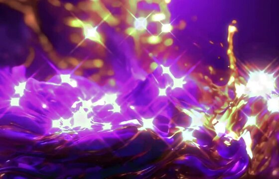 Dynamic purple and gold Background with smoke