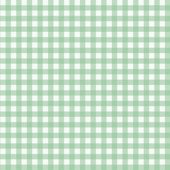 Gingham pattern seamless Plaid repeat in green and white. Design for print, tartan, gift wrap, textiles, checkered background for tablecloth