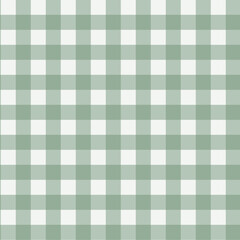 Gingham pattern seamless Plaid repeat in green and white. Design for print, tartan, gift wrap, textiles, checkered background for tablecloth