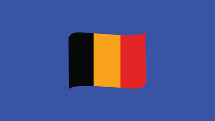 Belgium Flag Ribbon European Nations 2024 Teams Countries European Germany Football Symbol Logo Design Vector Illustration