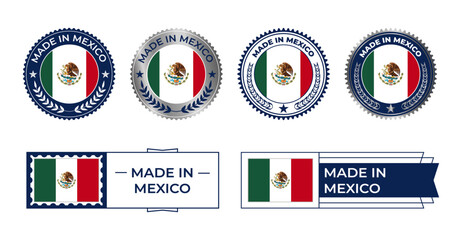 Mexico Flag, Mexico Flag Stamp, Made in Mexico. Mexico Verified, Country Flag Stamp, Verified, Certified, Made in, Tag, Seal, Stamp, Silver, Flag, Icon vector.