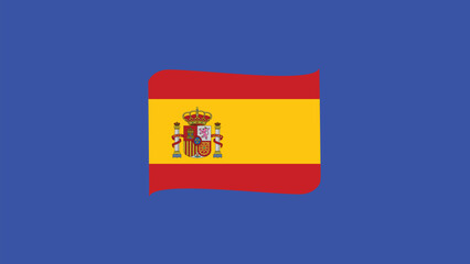 Obraz premium Spain Flag Ribbon European Nations 2024 Teams Countries European Germany Football Symbol Logo Design Vector Illustration