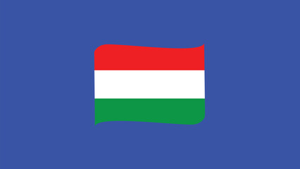 Hungary Flag Ribbon European Nations 2024 Teams Countries European Germany Football Symbol Logo Design Vector Illustration
