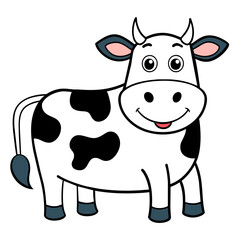 cow cartoon isolated on white
