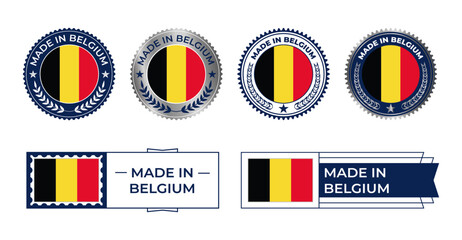 Belgium Flag, Belgium Flag Stamp, Made in Belgium. Belgium Verified, Country Flag Stamp, Verified, Certified, Made in, Tag, Seal, Stamp, Silver, Flag, Icon vector.