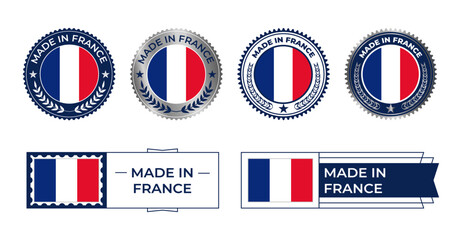 France flag, France flag Stamp, Made in France. France verified, Country Flag Stamp, Verified, Certified, Made in, Tag, Seal, Stamp, Silver, Flag, Icon vector.