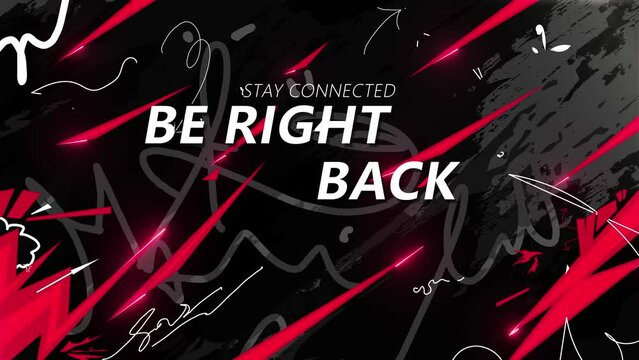 Red Graffiti Grunge Overlay, HD/4K Quality. Be Right Back Overlay