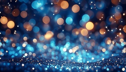 abstract blue bokeh background christmas particles and sprinkles for holiday celebration perfect for christmas or new year