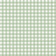 Gingham pattern seamless Plaid repeat in green and white. Design for print, tartan, gift wrap, textiles, checkered background for tablecloth