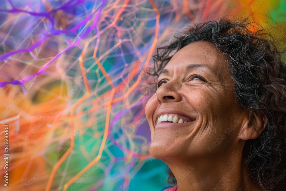Leinwandbilder image of colorful fiber optics in a dynamic abstract composition, highlighting technological themes