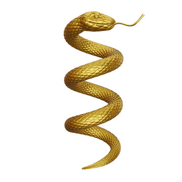 gold snake redner 3d. chinese new year 2025 snake