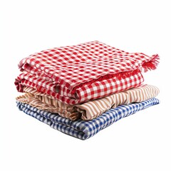 Magnificent Picnic blankets isolated on white background 
