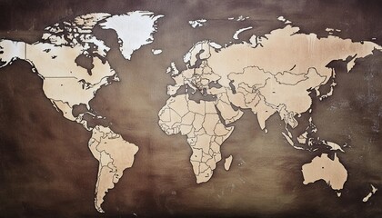 map of the world with a textured background