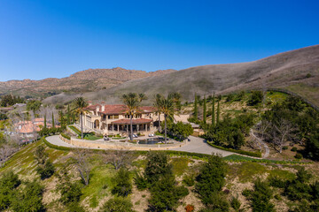 Aerial View of a Home in the Hills