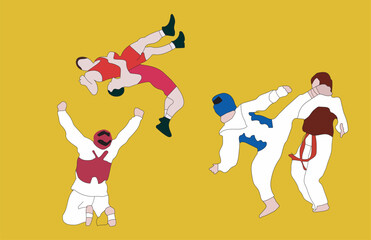 martial arts sport vector illustration