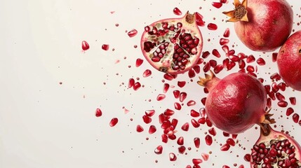 Celebrating World Food Day with a burst of pomegranate goodness on October 16th Wishing you a flavorful Food Day against a pristine white backdrop highlighting the importance of food safety