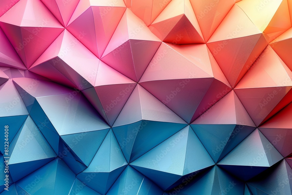 Poster this image showcases a colorful, geometric pattern with a soft gradient forming a low-poly design