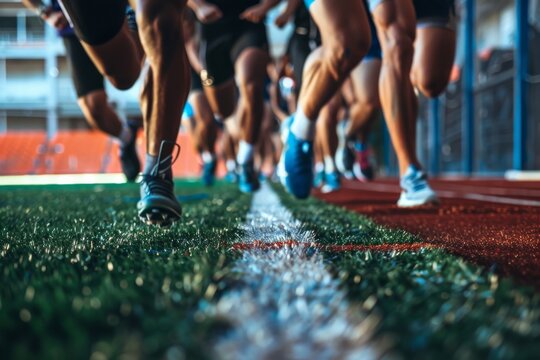 Athletics Training and Running Session on College Field