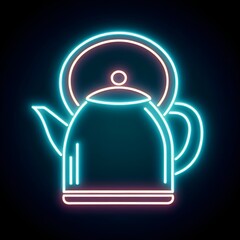 Obraz premium Neon round kettle