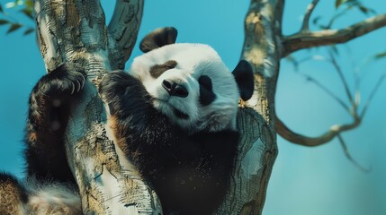 Panda  Sleeping in a tree