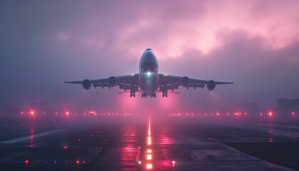 Large Jetliner Flying Through Cloudy Sky