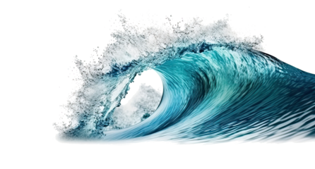 blue wave isolated on transparent background 